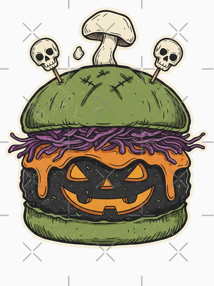 Halloween Burger Vintage- Extra Rotten by Too Kool Designing
