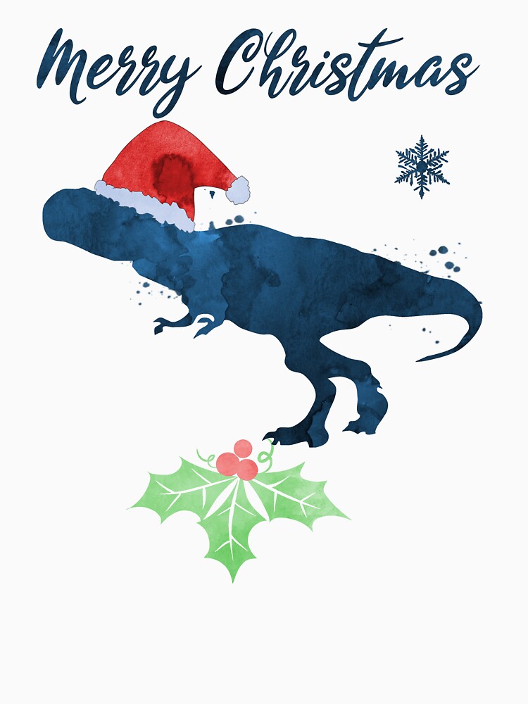 Christmas Dinosaur Art Tyrannosaurus Rex by TheJollyMarten