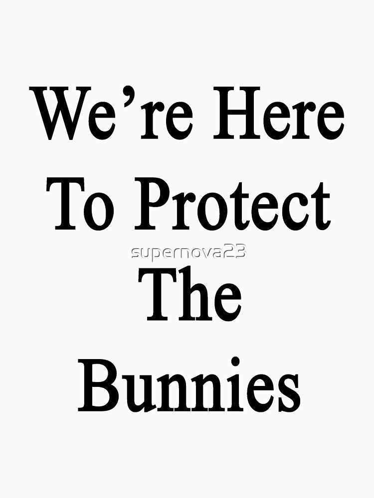 We're Here To Protect The Bunnies by supernova23