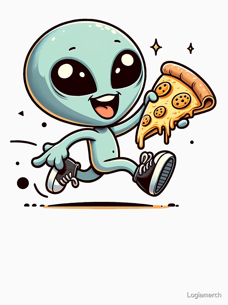Funny Alien Pizza Lover by Logiamerch