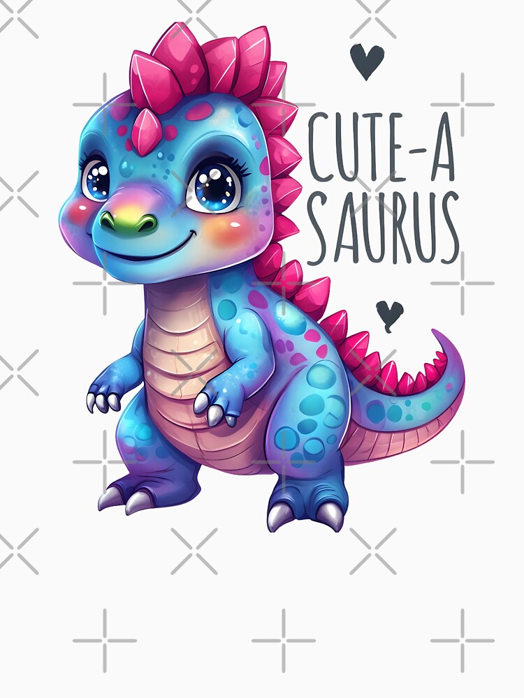 Cute-A-Saurus Baby Dinosaur Kawaii Design by LunaPixelStudio