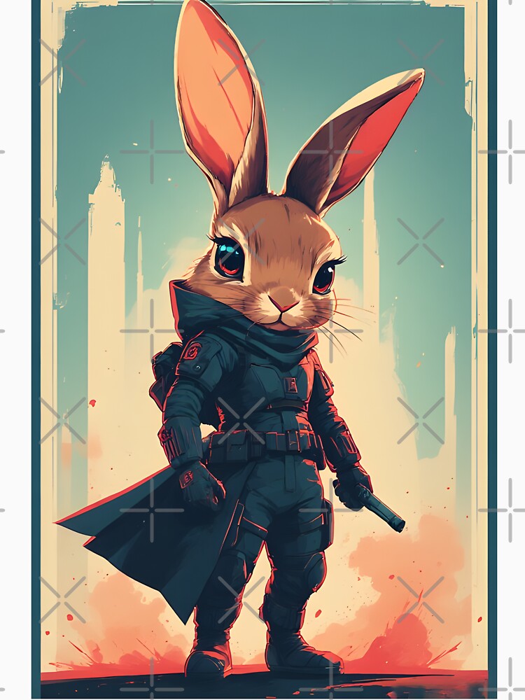 Cute Black Rabbit Superhero by owi-art