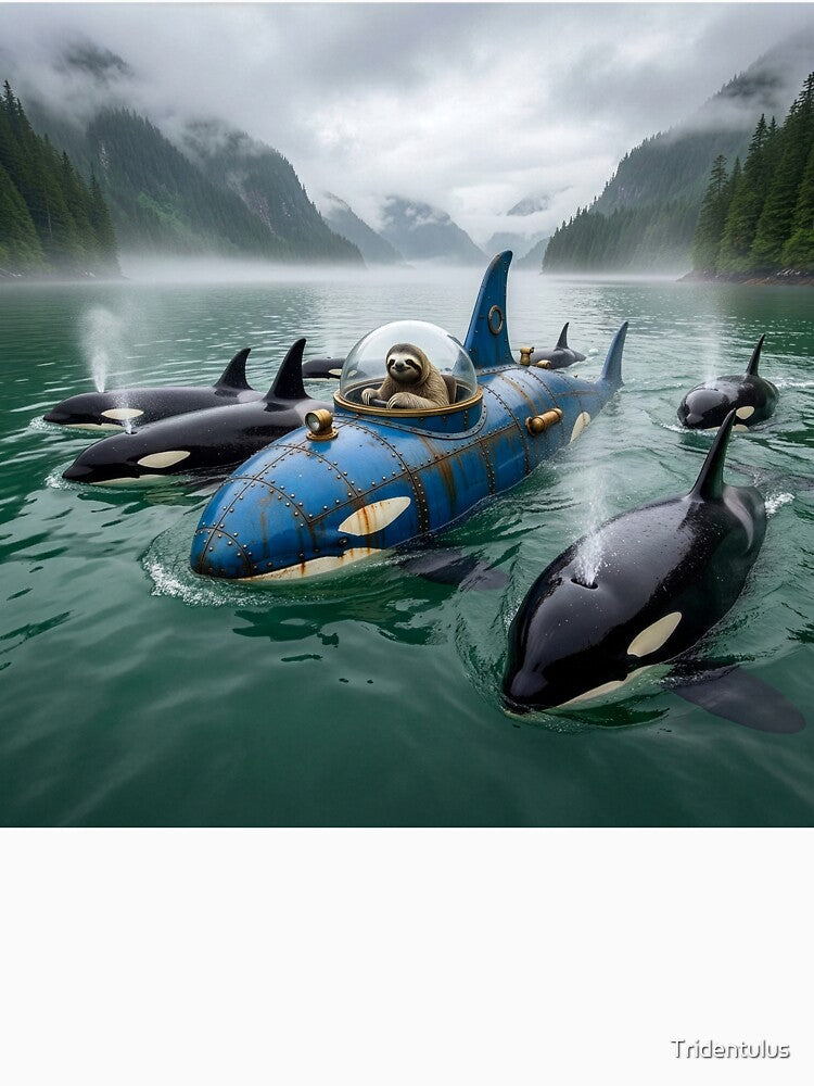 Sloth in Submarine Joins Pod of Killer Whales by Tridentulus