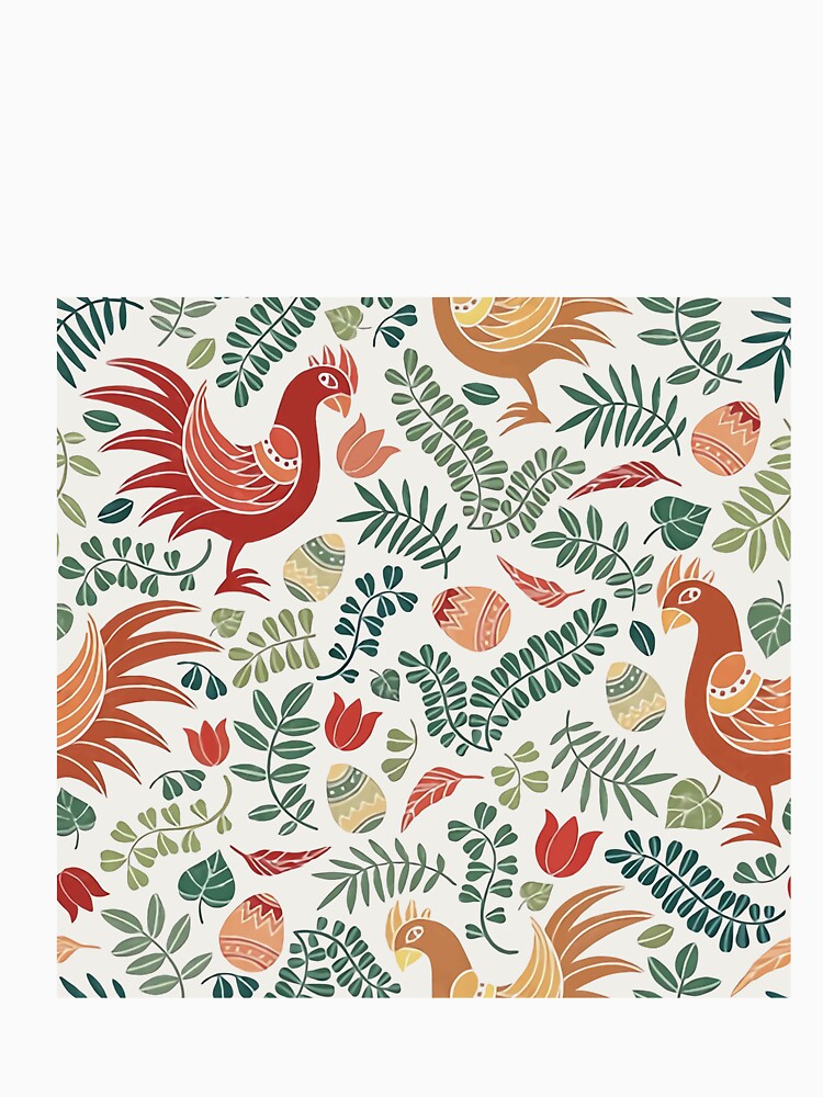 Farmhouse Chickens Modern Blue by MobertsonArt