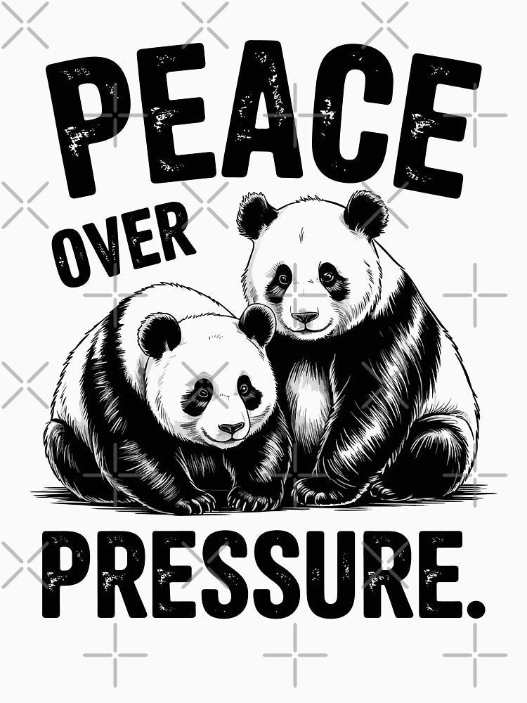 Panda Peace over Pressure Vintage Tattoo Style by MuniraWearify