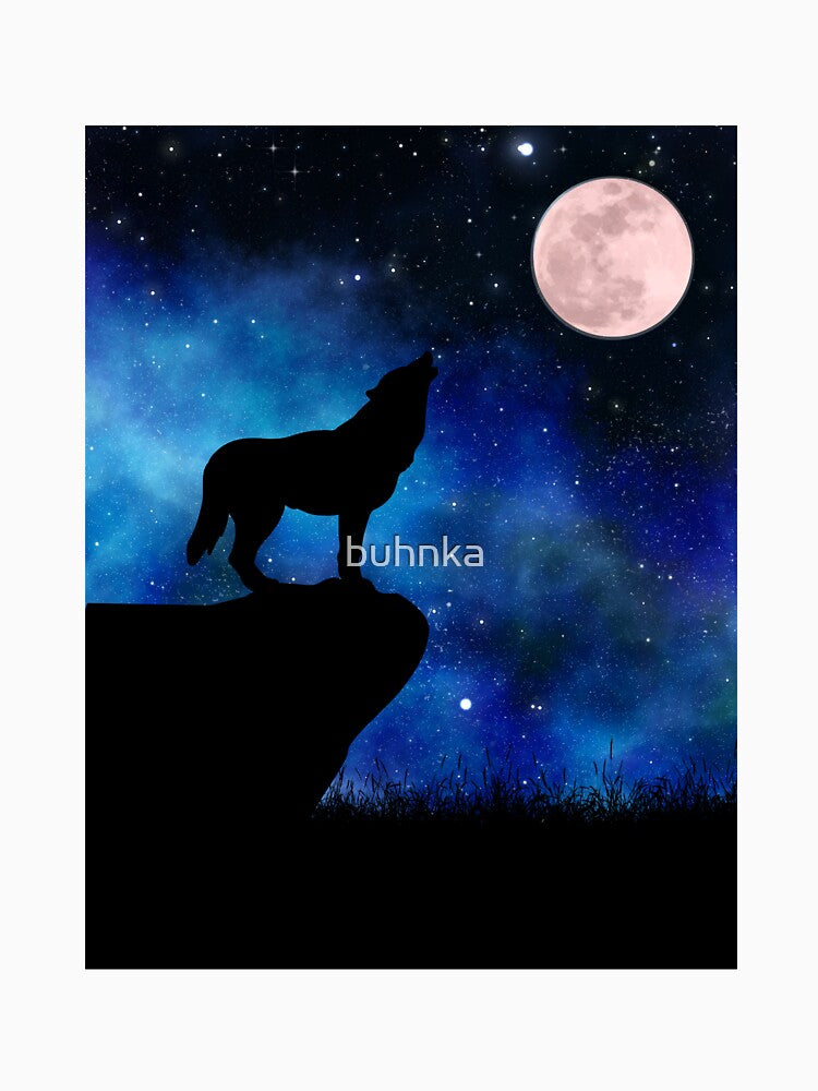 Howling wolf and moon by buhnka