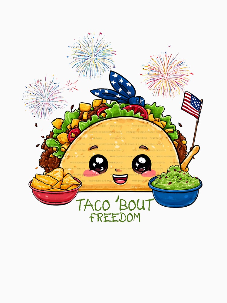 Taco 'Bout Freedom Patriotic Taco with Bandana  4th of July Design by BoxofMoments