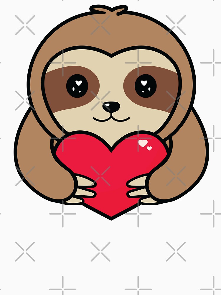 Sloth Holding Heart – Kawaii Valentine Animal by MarshallStickerX