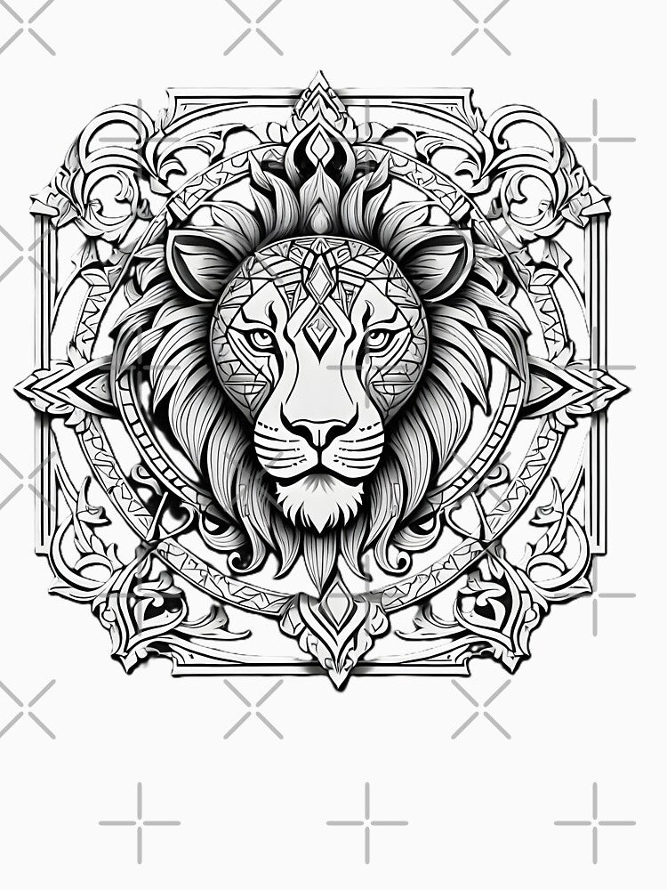 Ornamental Lion Line Art - 4 by RELAX STATION