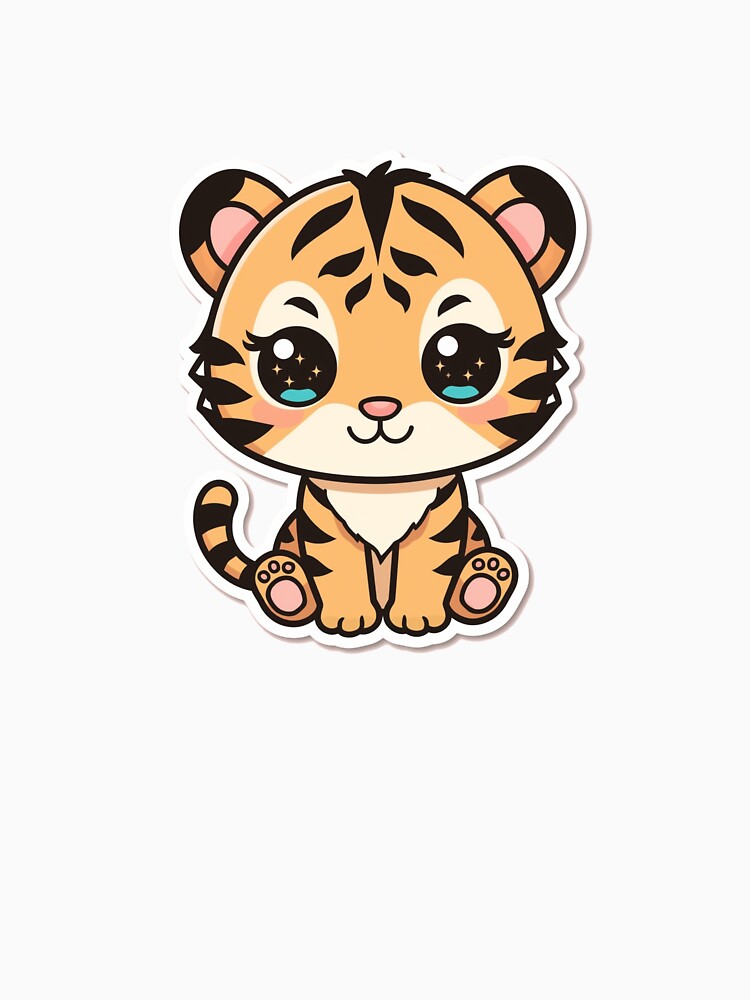 Kawaii Tiger – Cute Chibi Tiger Cartoon Design by KawaiiAI-Art