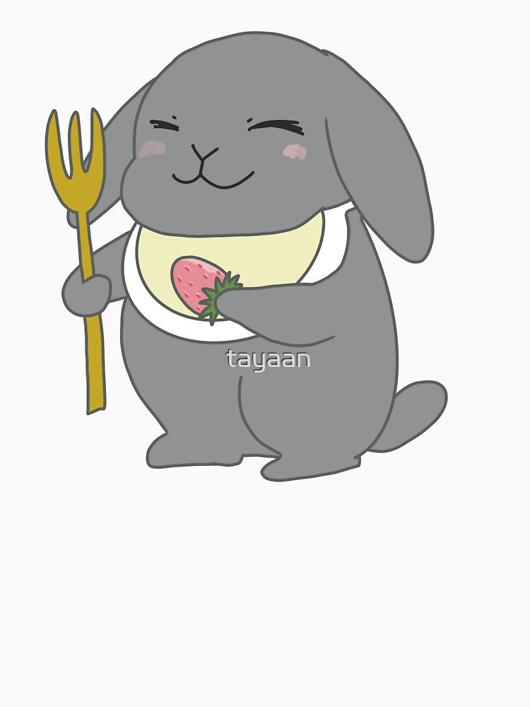 Kawaii Strawberry lop bunny Misty gray by tayaan