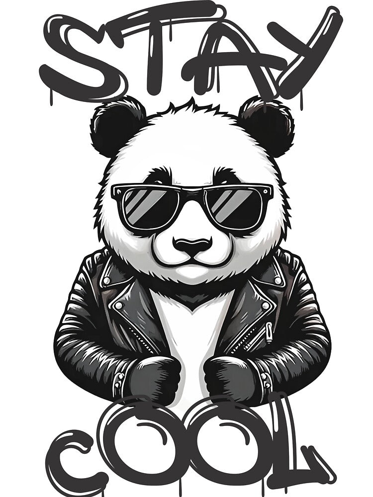 Cool Panda in Leather Jacket and Sunglasses by .LessuX.