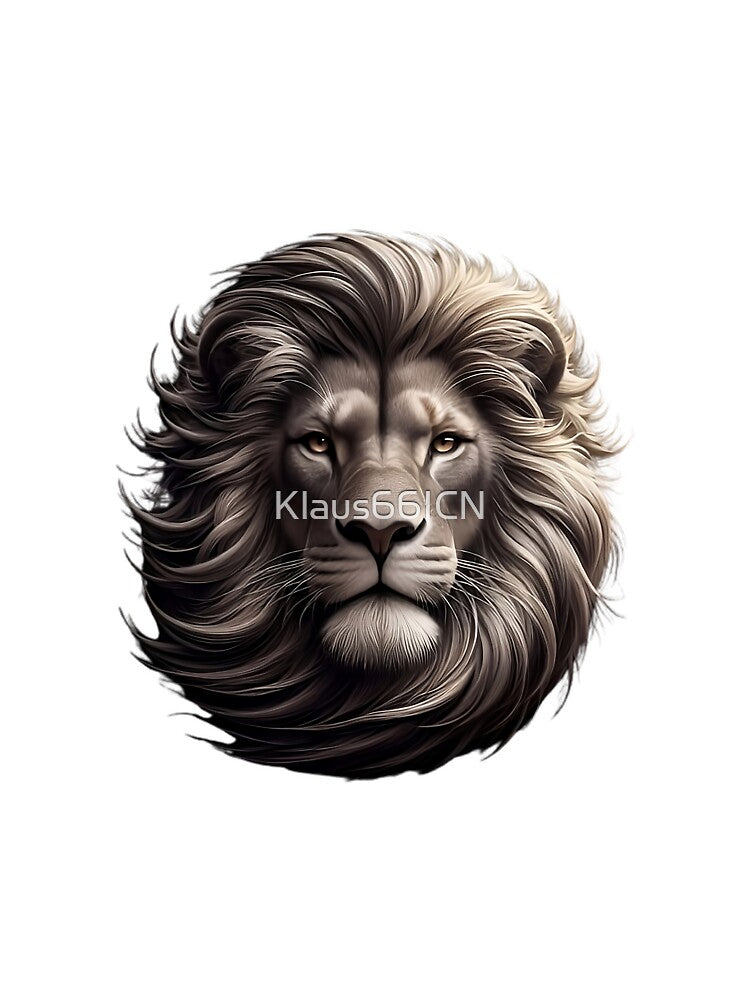 Dark Mane Lion Head Intense Portrait by Klaus66ICN
