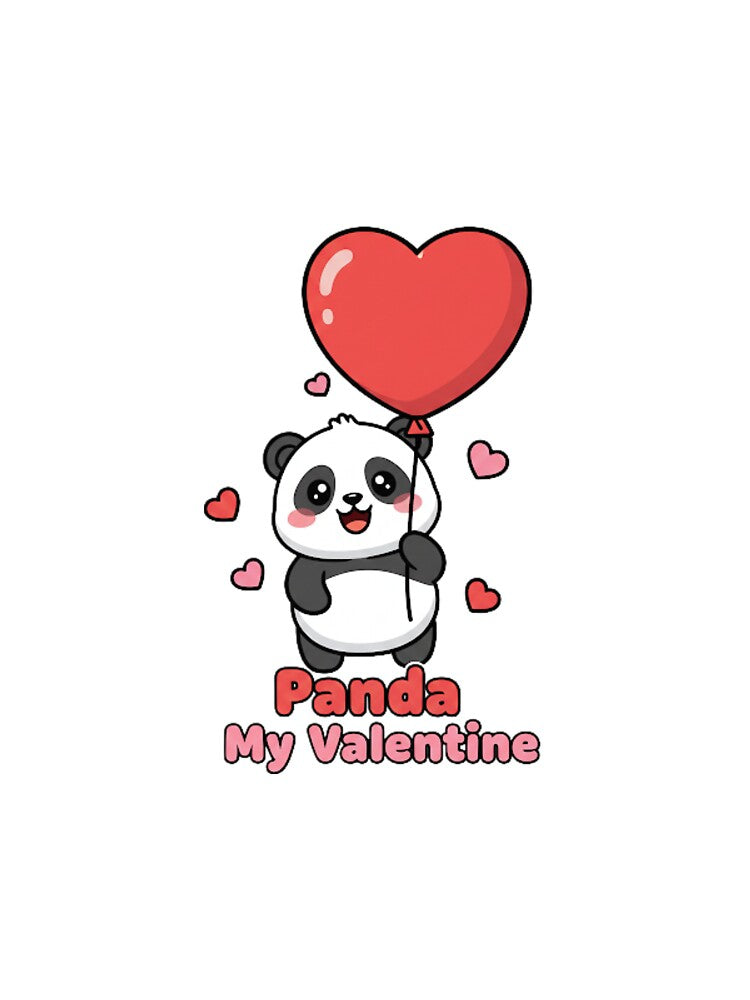 Panda My Valentine – Cute Panda with Heart Balloon Valentine Design by snaperos