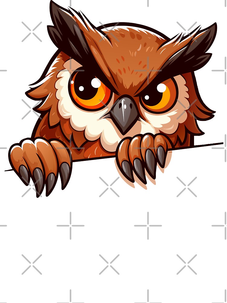 Funny Cute Peek Owl: Curious eyes by Designowner