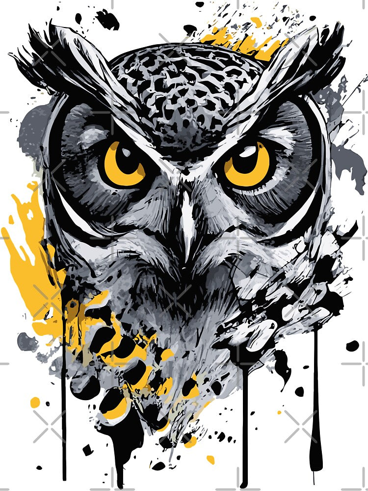 Owl Colorful - Owl Head Illustration by BabyYodaSticker