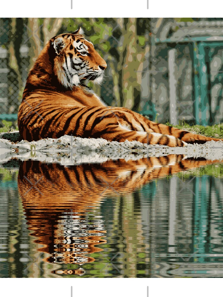 Bengal Tiger Resting by The River by AnimalLover4eva
