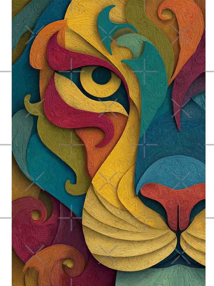 Colorful Abstract Tiger Eye – Vibrant Animal Art by Moss and Moon Studio