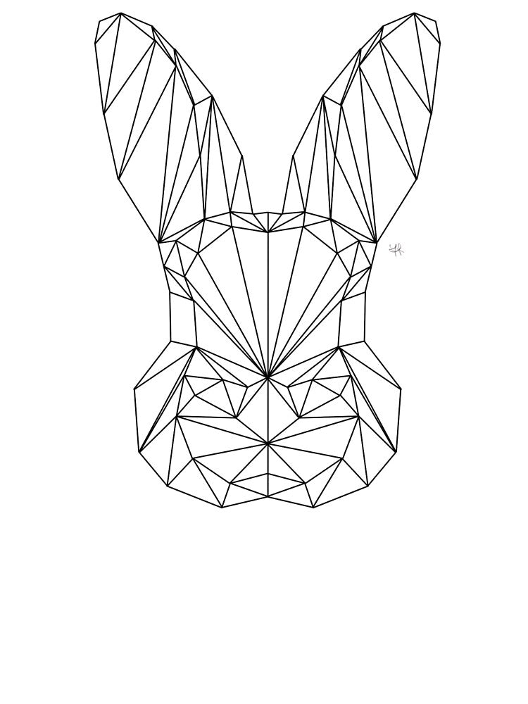 Geometric Rabbit Head - Customizable Design by YaraCreatyque