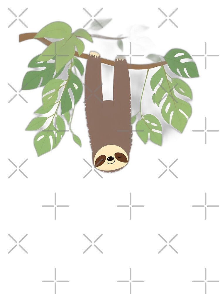 Sleepy Sloth Hanging Upside Down in Paradise by allogy