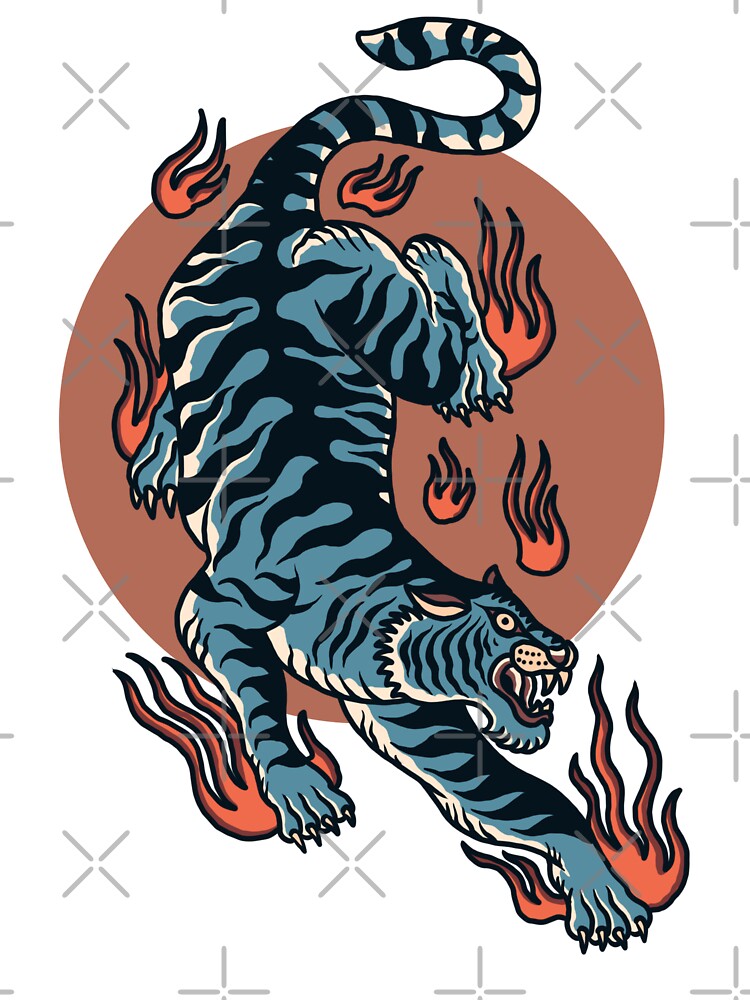 Blue Tiger On Fire by helenafeyre