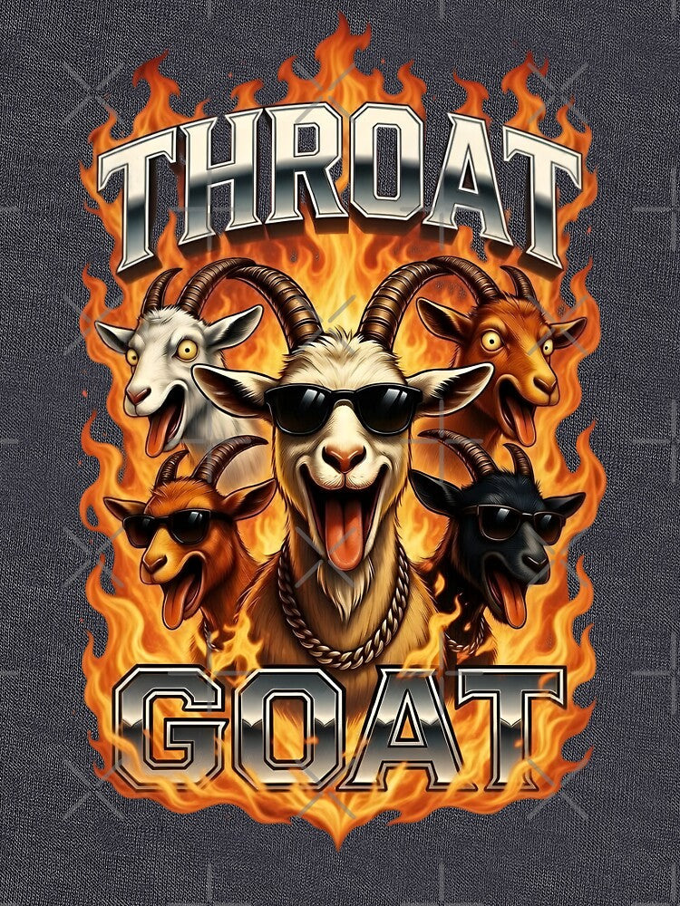 Badass Flaming Throat Goat G.O.A.T. Streetwear Graphic by TshirtsOnline-