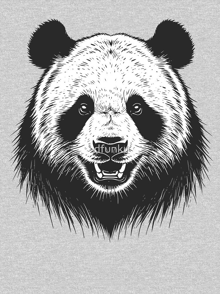 Giant Panda Bear Face Drawing by dfunky