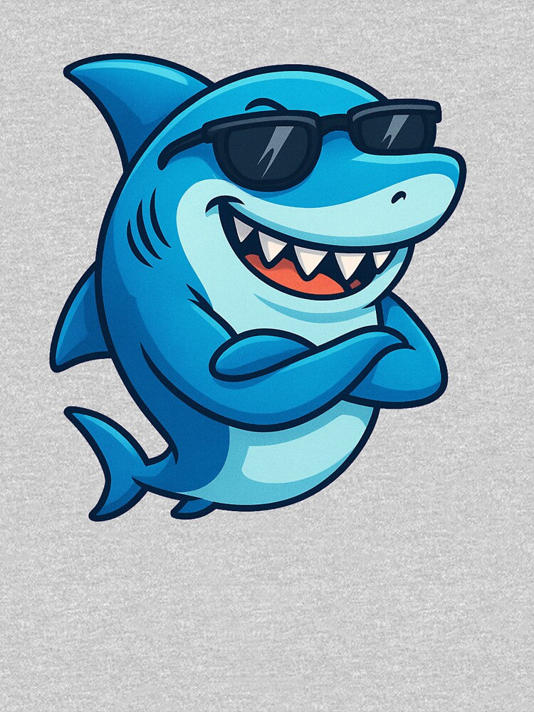 Cool Cartoon Shark with Sunglasses by Khamique