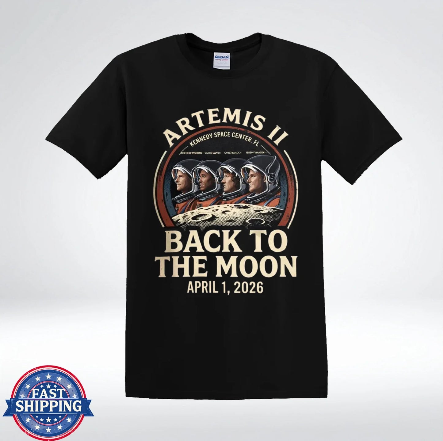 Artemis II Back To The Moon 2026 Shirt NASA Crew Astronaut Graphic T-Shirt