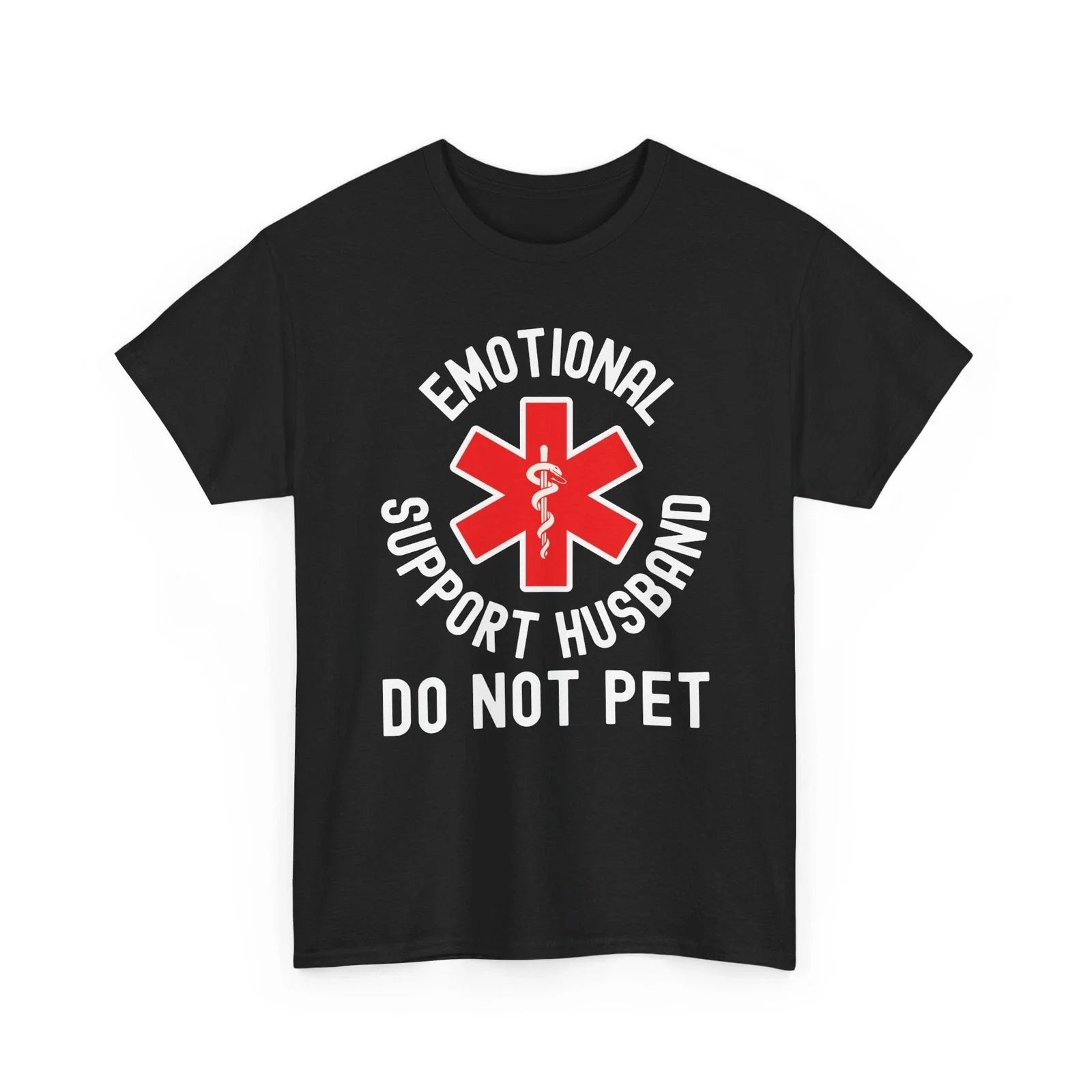 Emotional Support Husband T-Shirt Funny Do Not Pet Humor Gift Snake Emblem