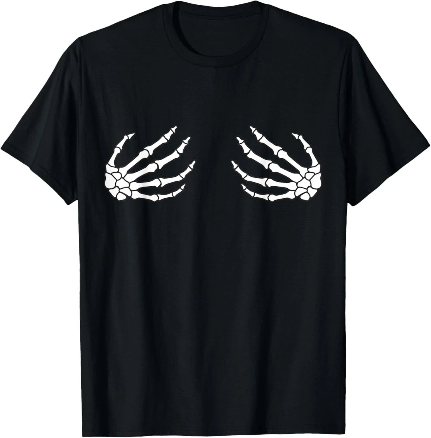 Halloween Women_s Boob Skeleton Hand T-Shirt