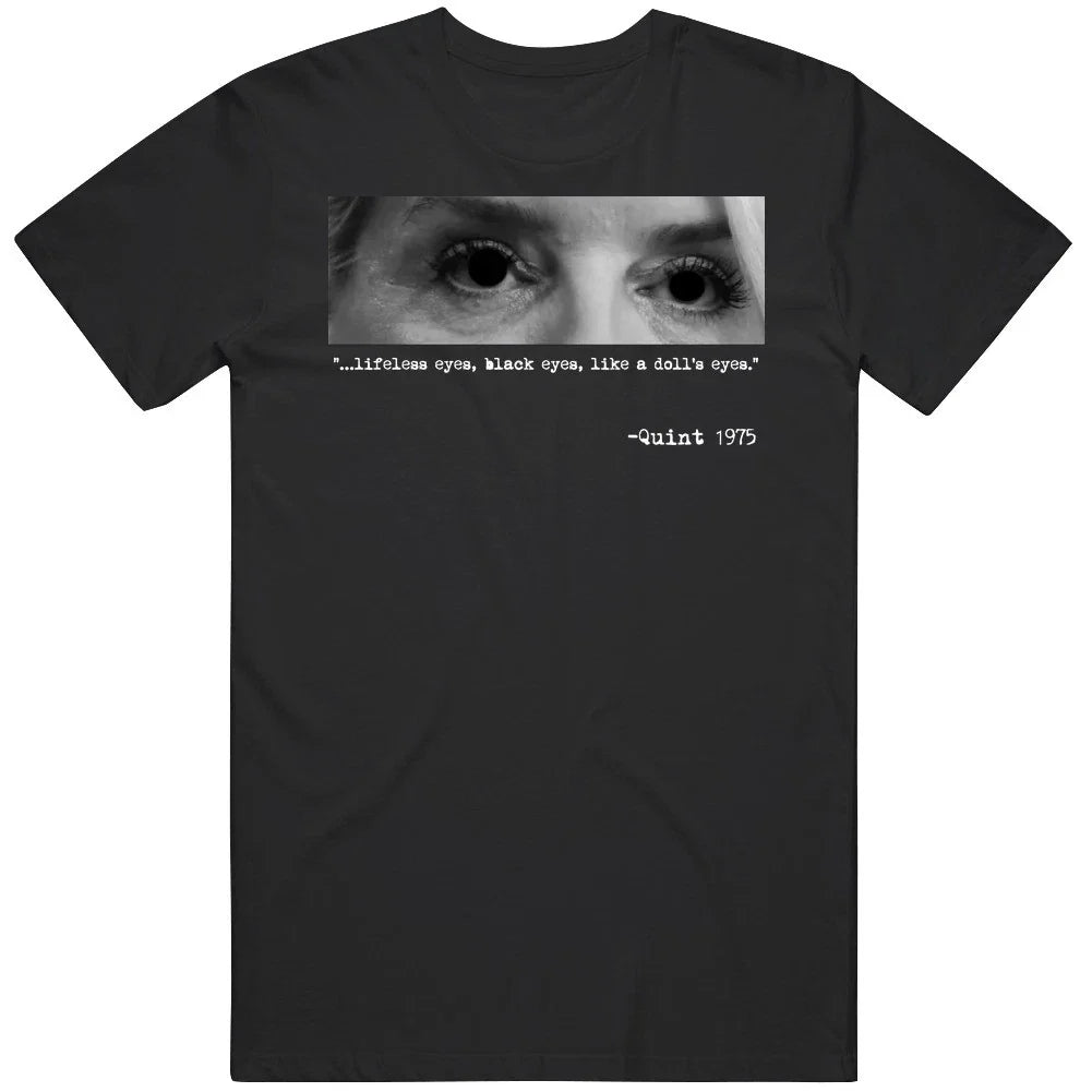 Pam Bondi Funny Jaws Parody Quint Lifeless Black Eyes Quote Meme Fan T Shirt