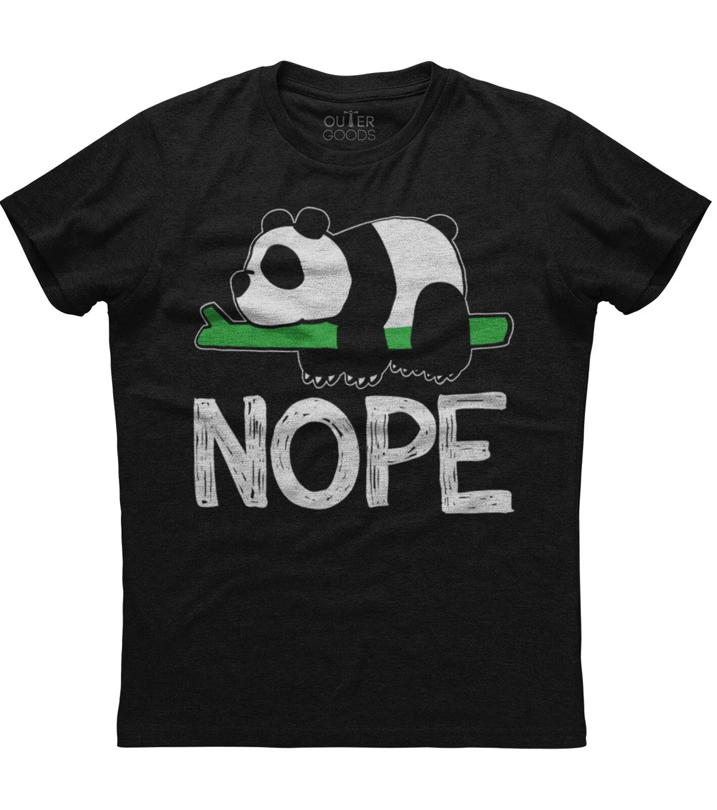 Nope Not Today Funny Lazy Panda lover Womens Short Sleeve Cotton Black T-shirt