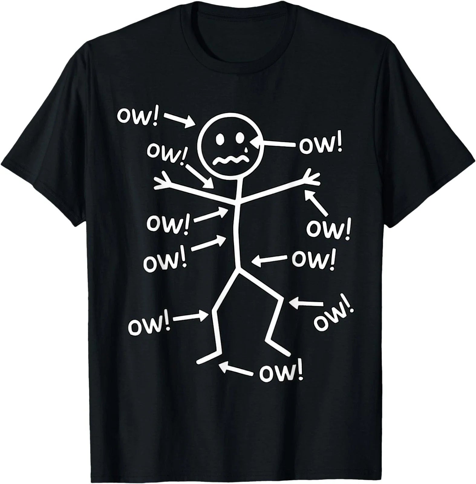 Funny Ow Ow Ow Ow Saying Body Pain Character Humor Sarcastic T-Shirt