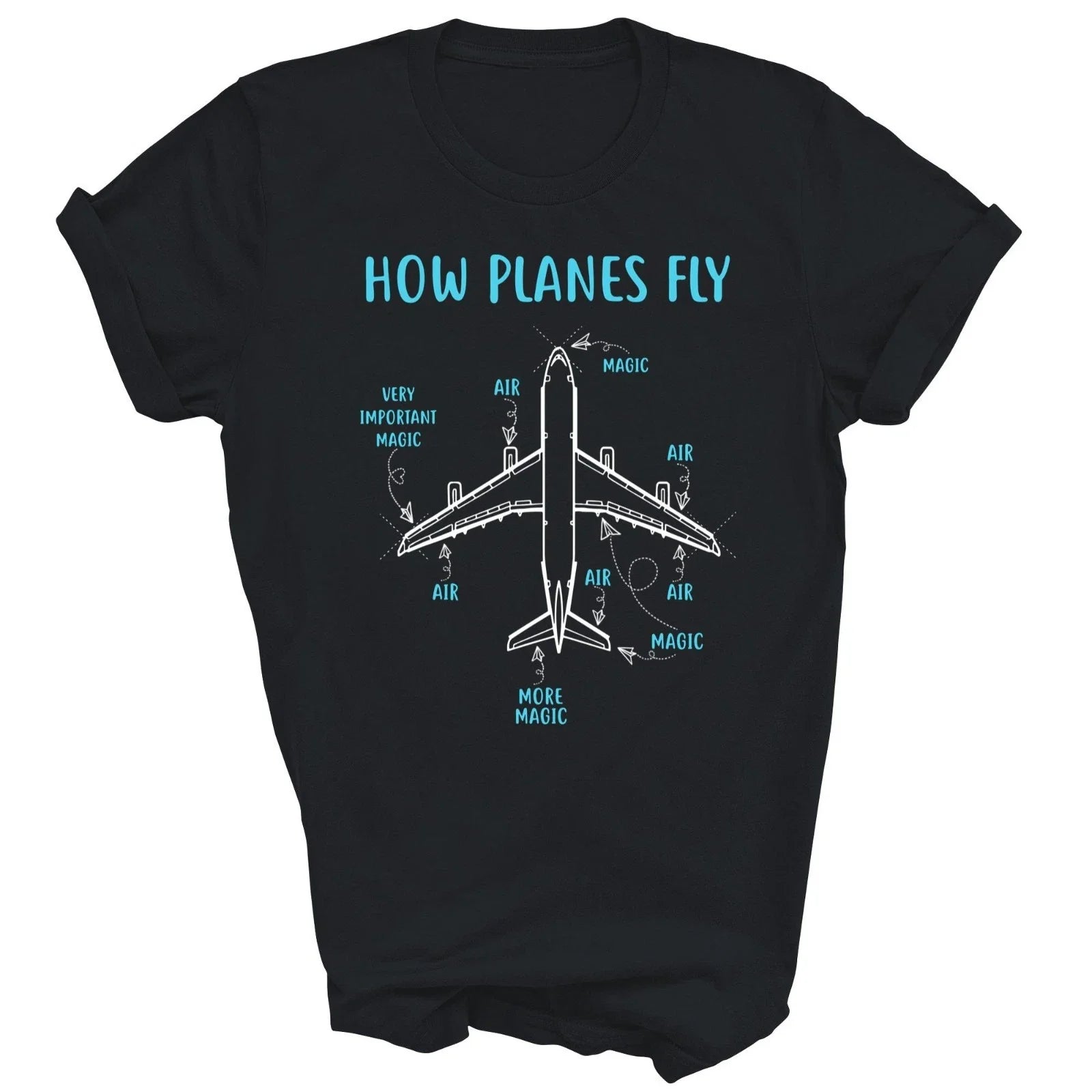How Planes Fly Funny Aviation Engineer Pilot Airplane Aircraft Unisex Shirt Gift