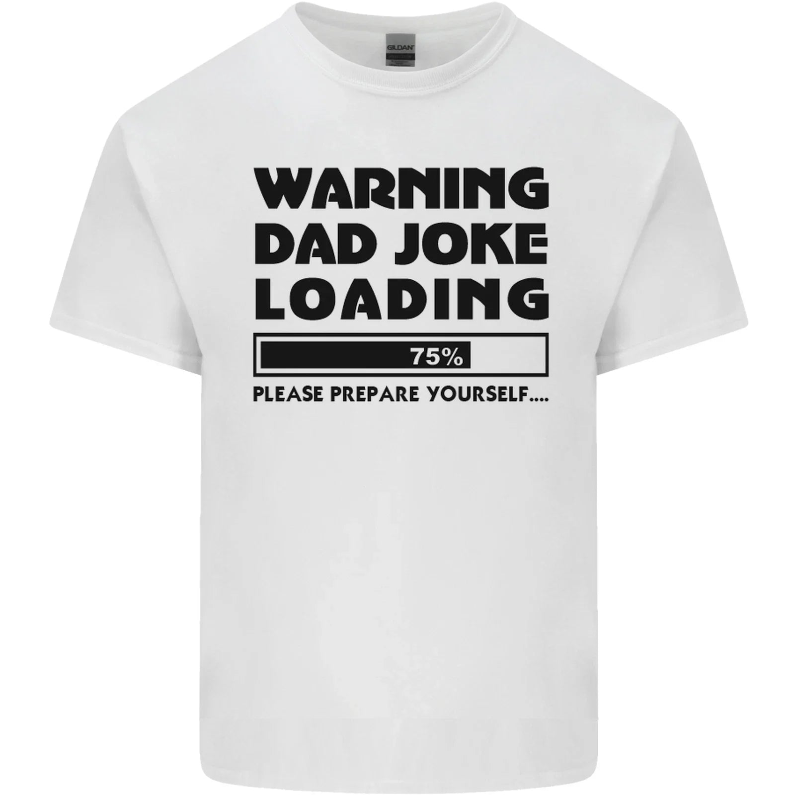 Warning Dad Joke Loading Fathers Day Funny Mens Light Cotton T-Shirt