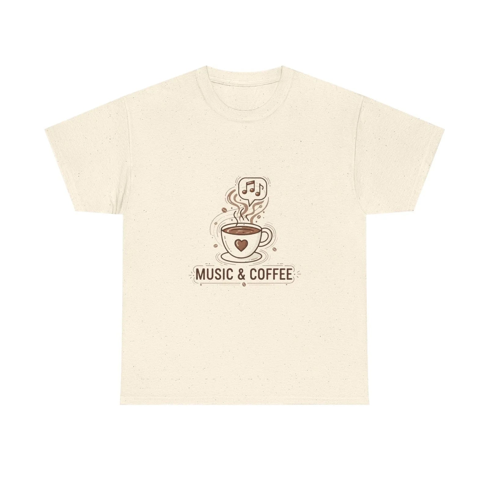 Music & Coffee Illustration T-Shirt | Coffee Cup Skull Design