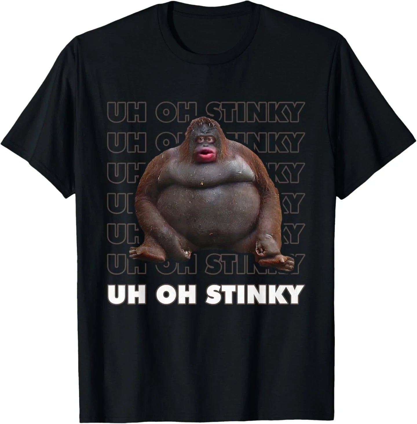 Uh Oh Stinky Poop Meme Funny Monkey T-Shirt