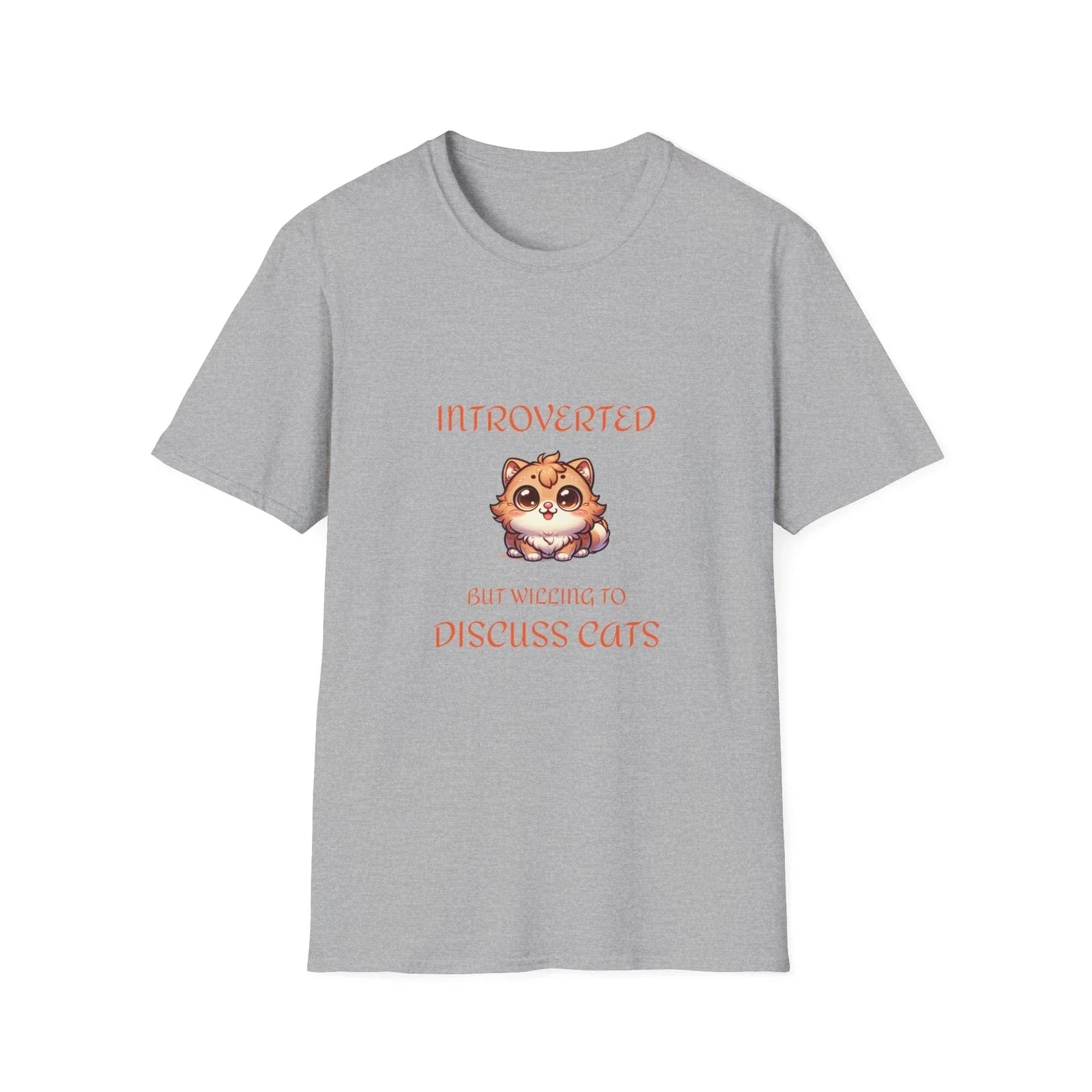 Introverted Cat Lover Unisex Softstyle Cotton Funny T-Shirt 9 Colors