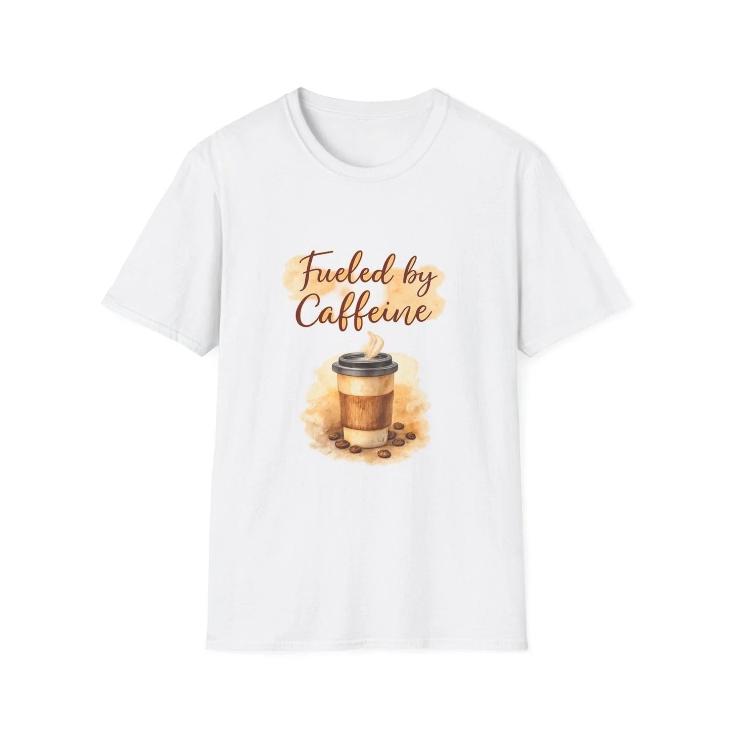 Fueled by Caffeine Coffee T-Shirt | Coffee Lover Tee Funny Gift
