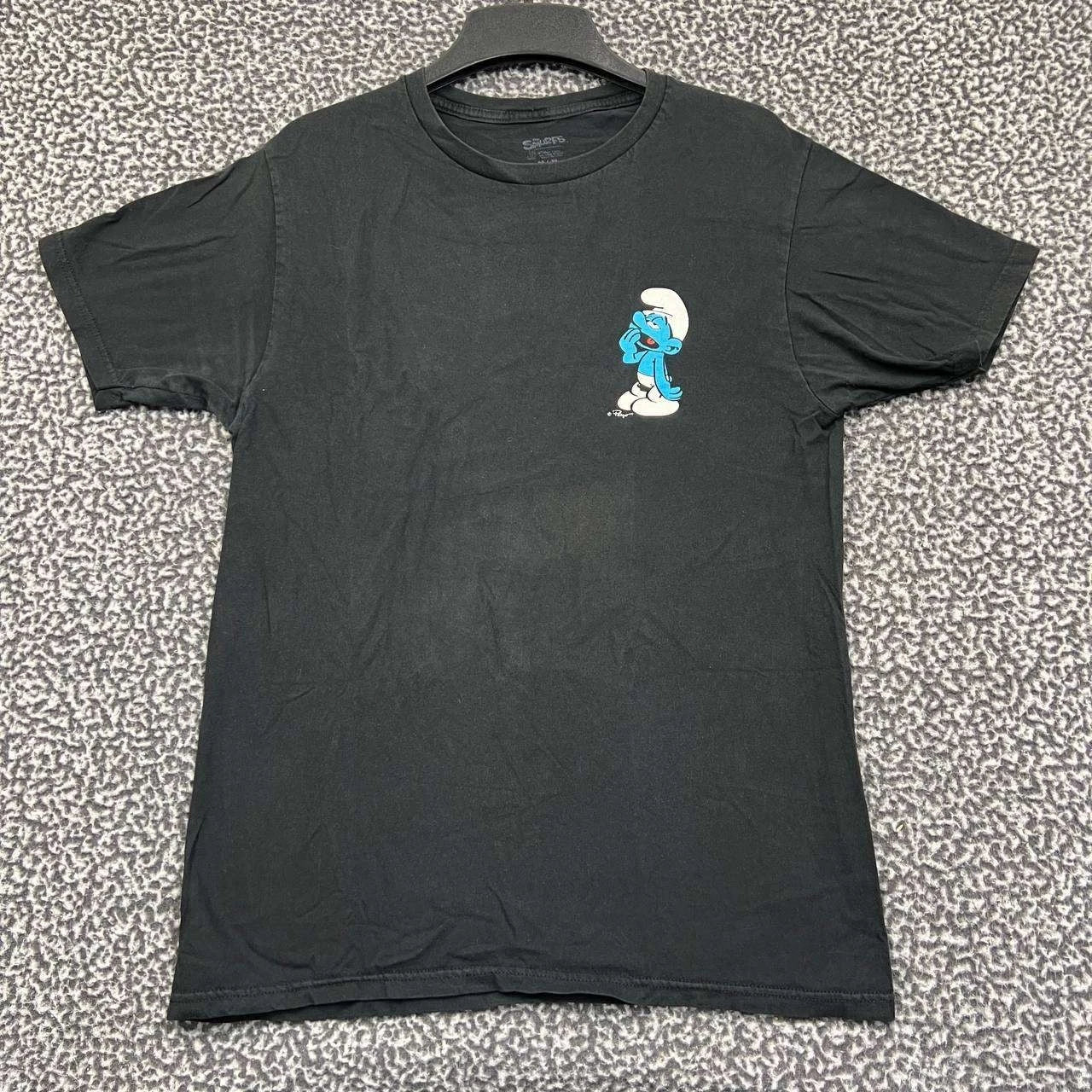 The Smurfs Sleepy Lazy Shirt Men Medium Black Short Sleeve Crew Neck Cotton M