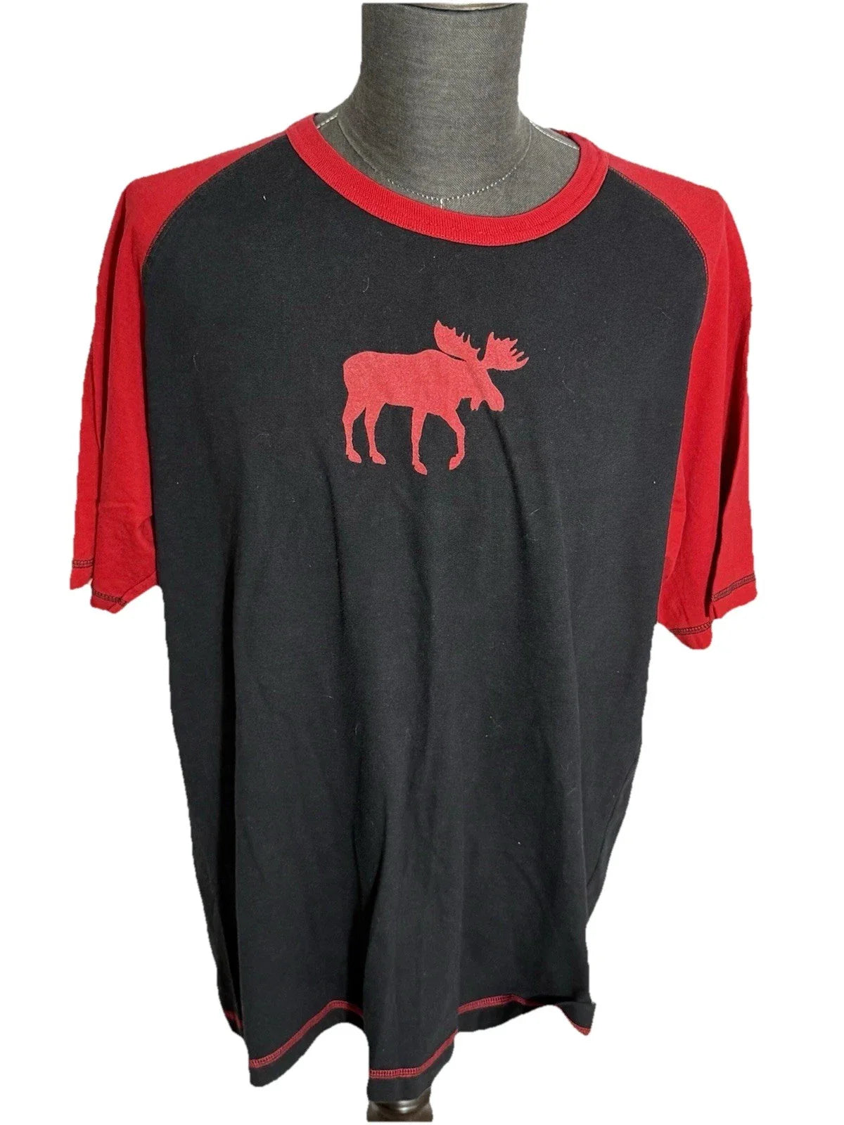LAZY ONE Classic Moose TEE T SHIRT Sz Mens XL Black and Red EUC Fast Shipping