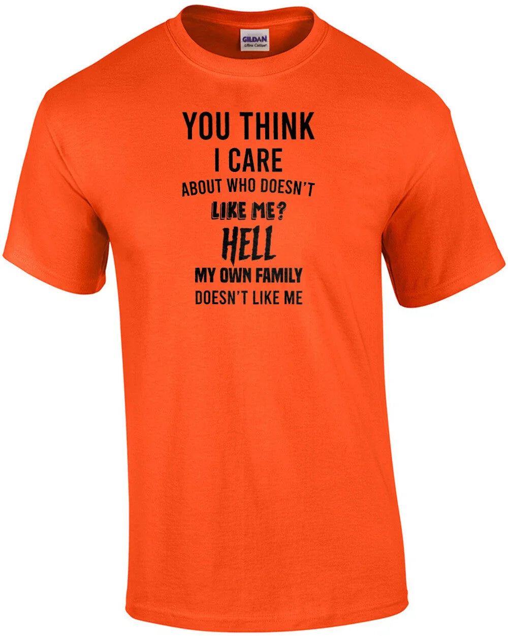 You think I care about who doesn't like me? Hell my own family doesn't like m...