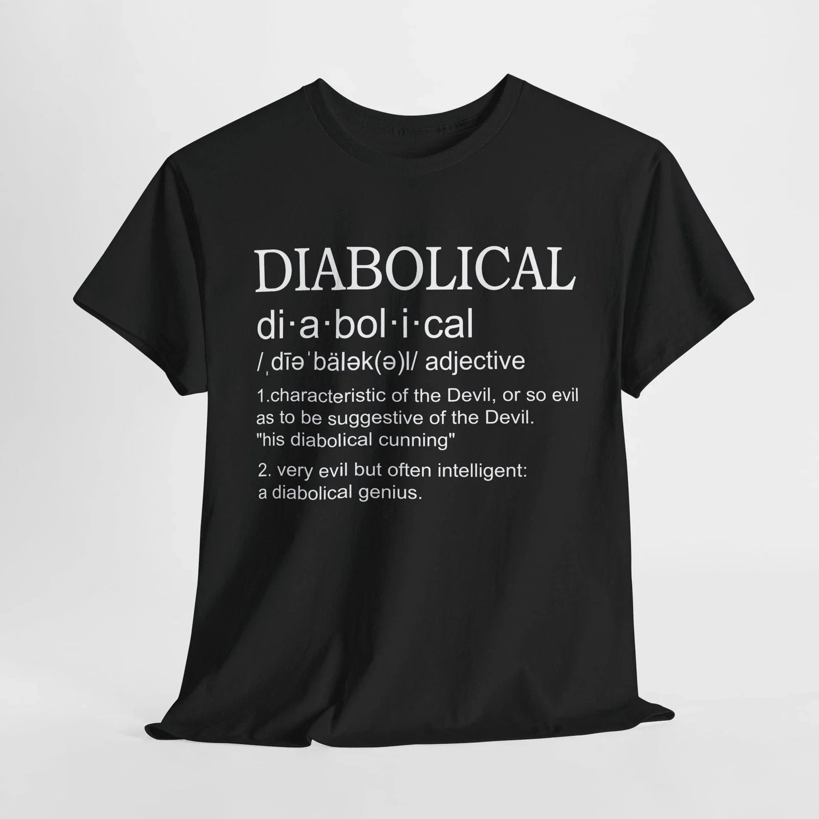 Diabolical Definition Shirt, Adjective T Shirt Funny Hilarious Teacher Sarcastic