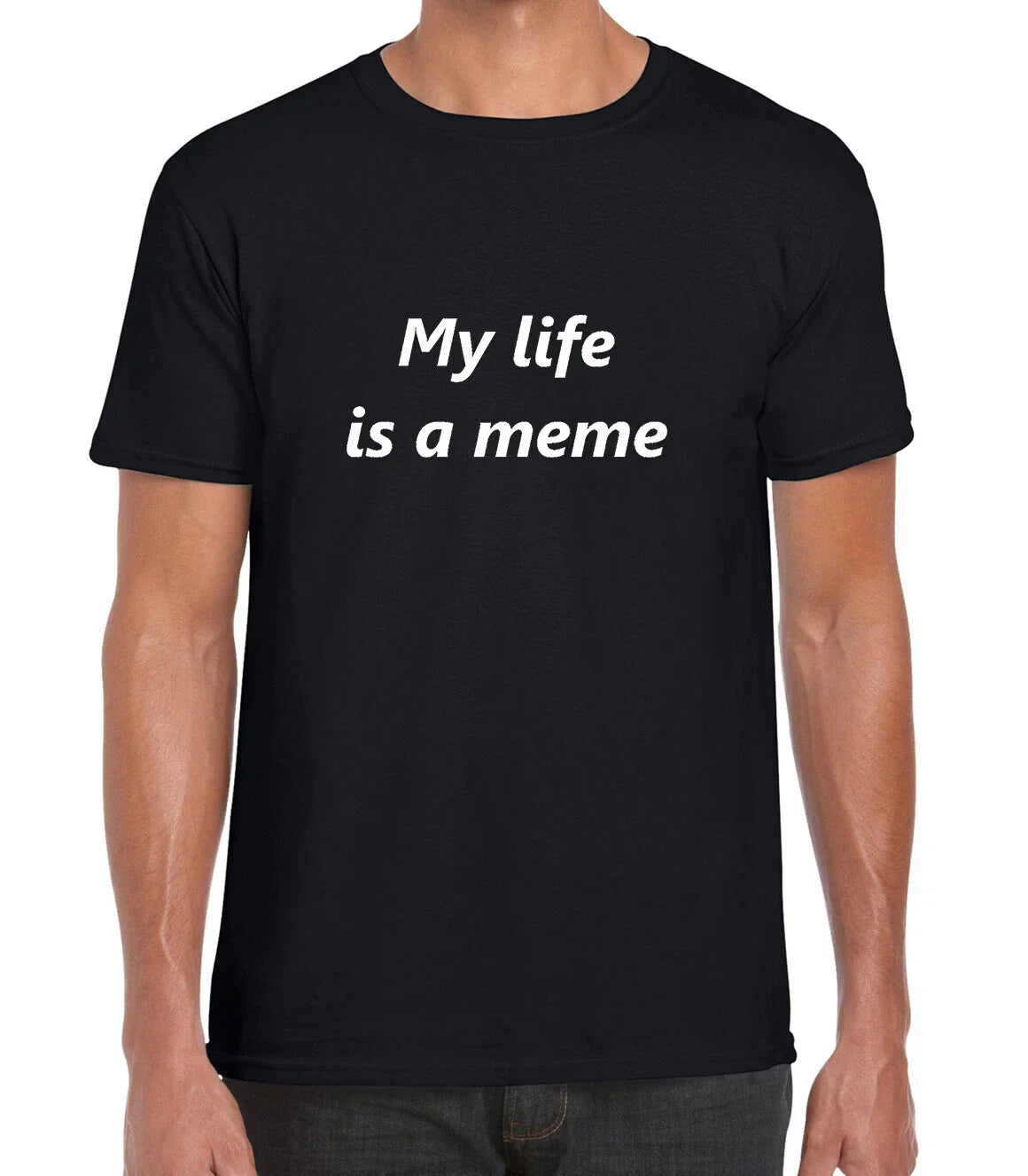 My Life is Meme Funny Men's Unisex Printed Cotton T-shirt Top Tee Sportswear