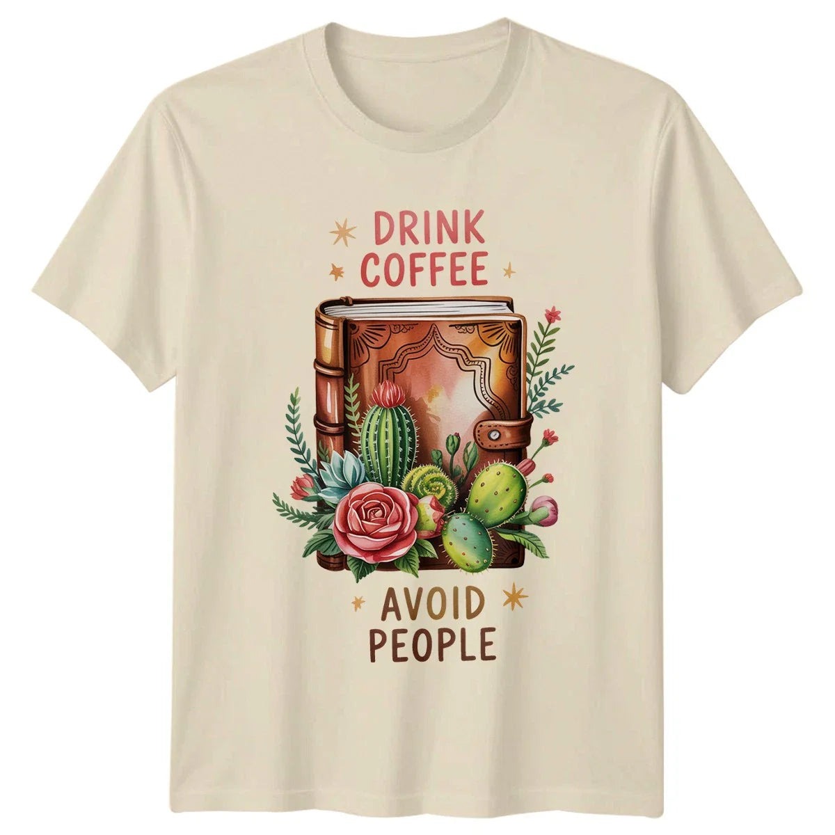 Drink Coffee Avoid People T-Shirt Introvert Reading Gift For Him And Her