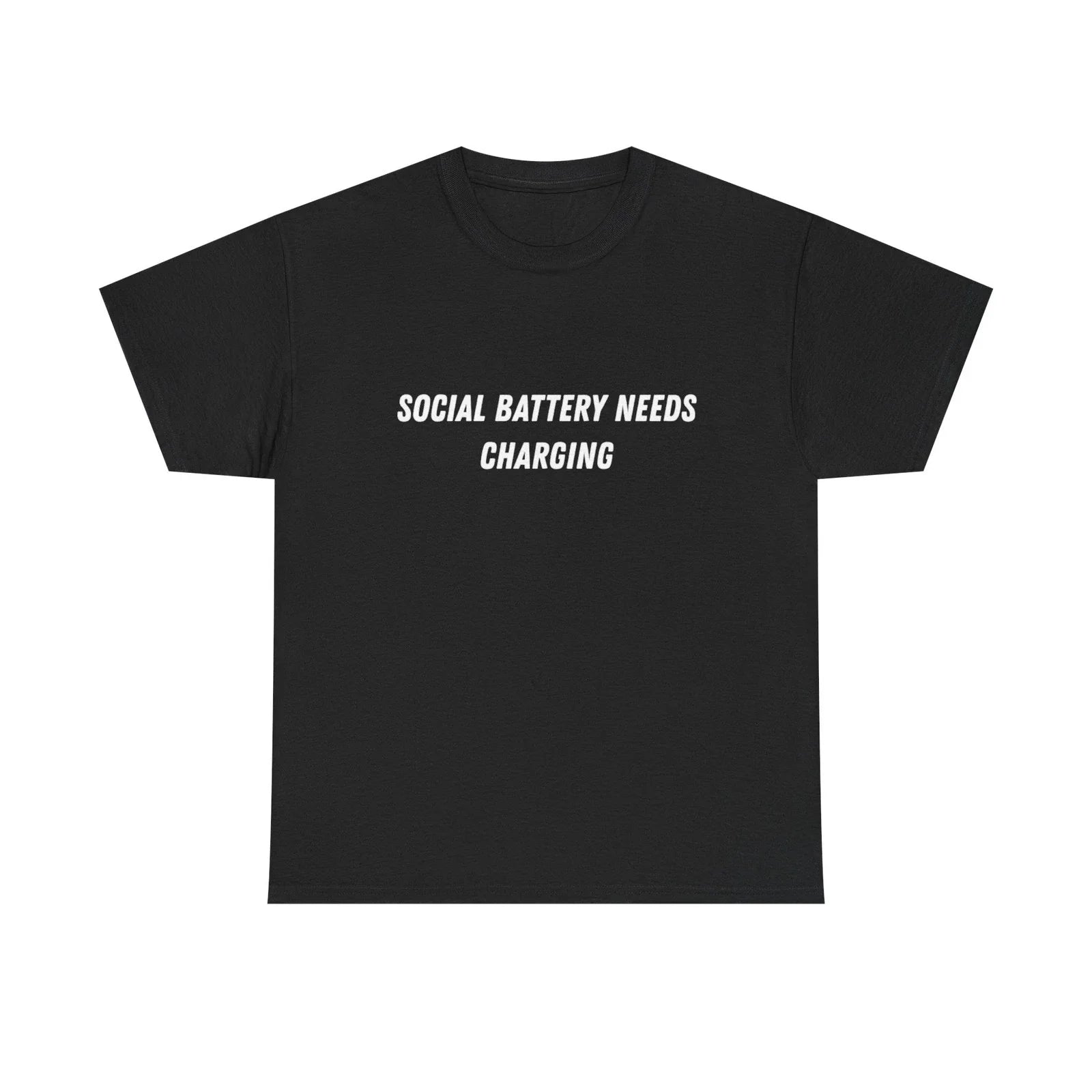 Social Battery Needs Charging Tee | Introvert Humor, Minimal Text Shirt