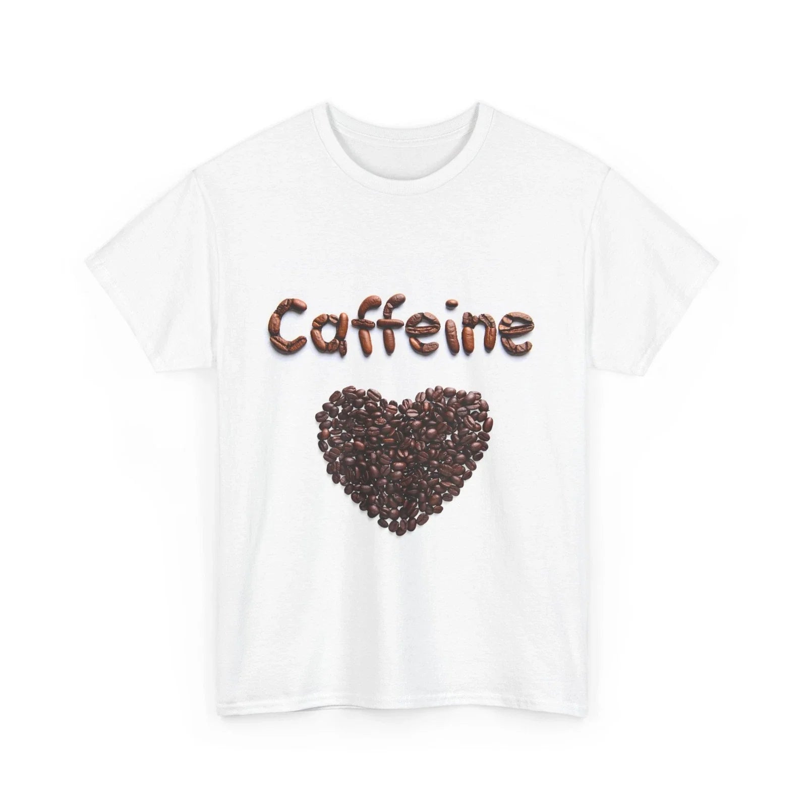 Caffeine Lover Cotton Tee, Printed With Coffee beans, Best Coffee Lover Tshirt