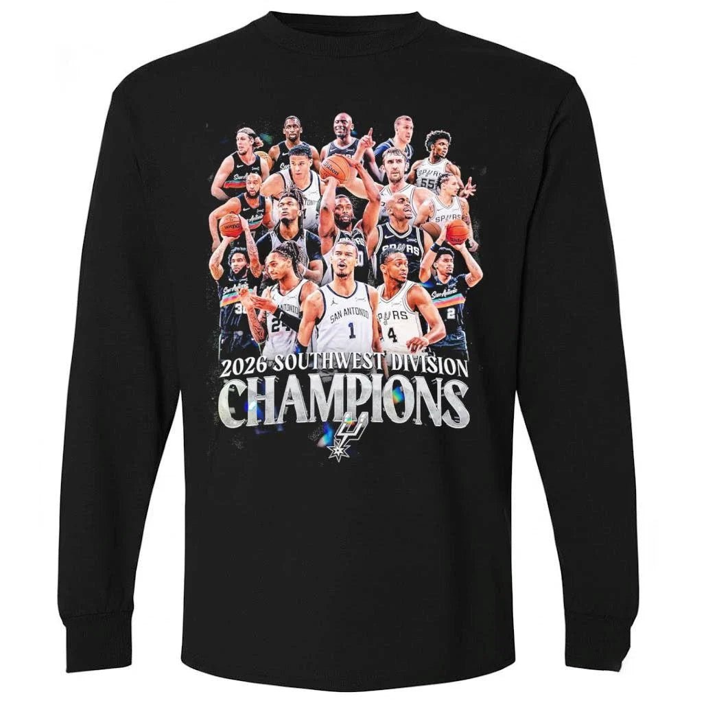 San Antonio Spurs NBA 2026 Southwest Division Champions Team Members Shirt