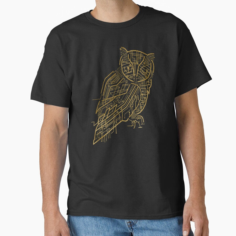 Gold Minimalistic Owl by SoccaTamam